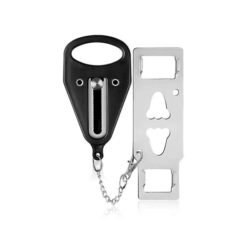Security Portable Door Lock Latch No Drill Manual Hotel Room Devices for Add Security Holes Removable for Travel Safety